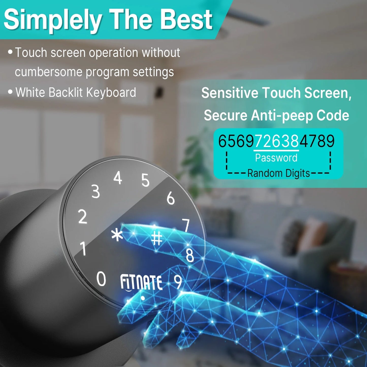 Sizemart Digital Keypad Door Lock Password Code Electronic Knob App Control