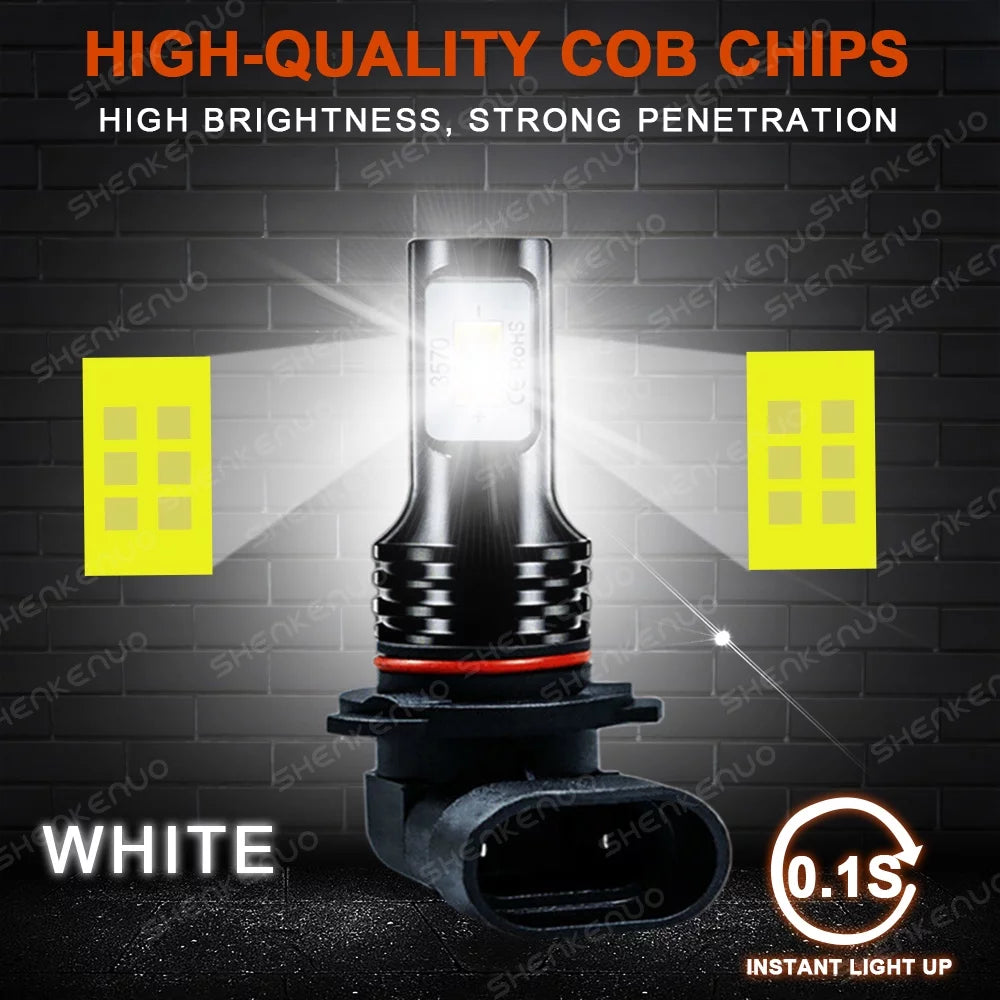 6pcs For 1999 2000 2001 2002 GMC Sizeierra 1500 2500 9005 9006 LED Headlight + 880 Fog Light Bulbs Sizeuper Bright white 6000K