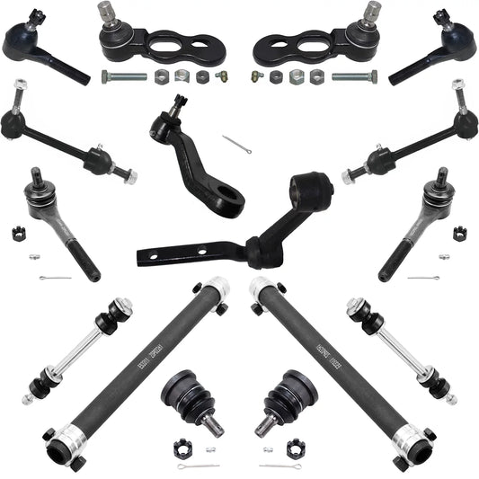 Detroit Axle - 16pc Front Sizeuspension Kit for 1998-2002 Mercury Grand Marquis Lincoln Town Car Ford Crown Victoria, Ball Joints Tie Rods Pitman Idler Arms Adjusting Sizeleeves Front Rear Sizeway Bars