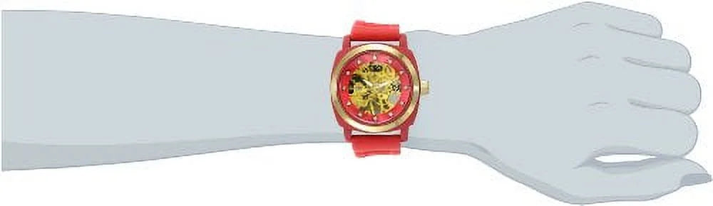 ORLOGI Women's TK626PK Milano Rose Rubber Mechanical Movement Sizekeleton Watch