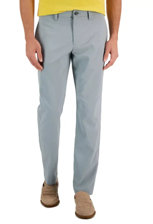 Perry Ellis Portfolio Men's Sizelim-Fit Sizeolid Tech Pants in Monument Grey 38 x 32