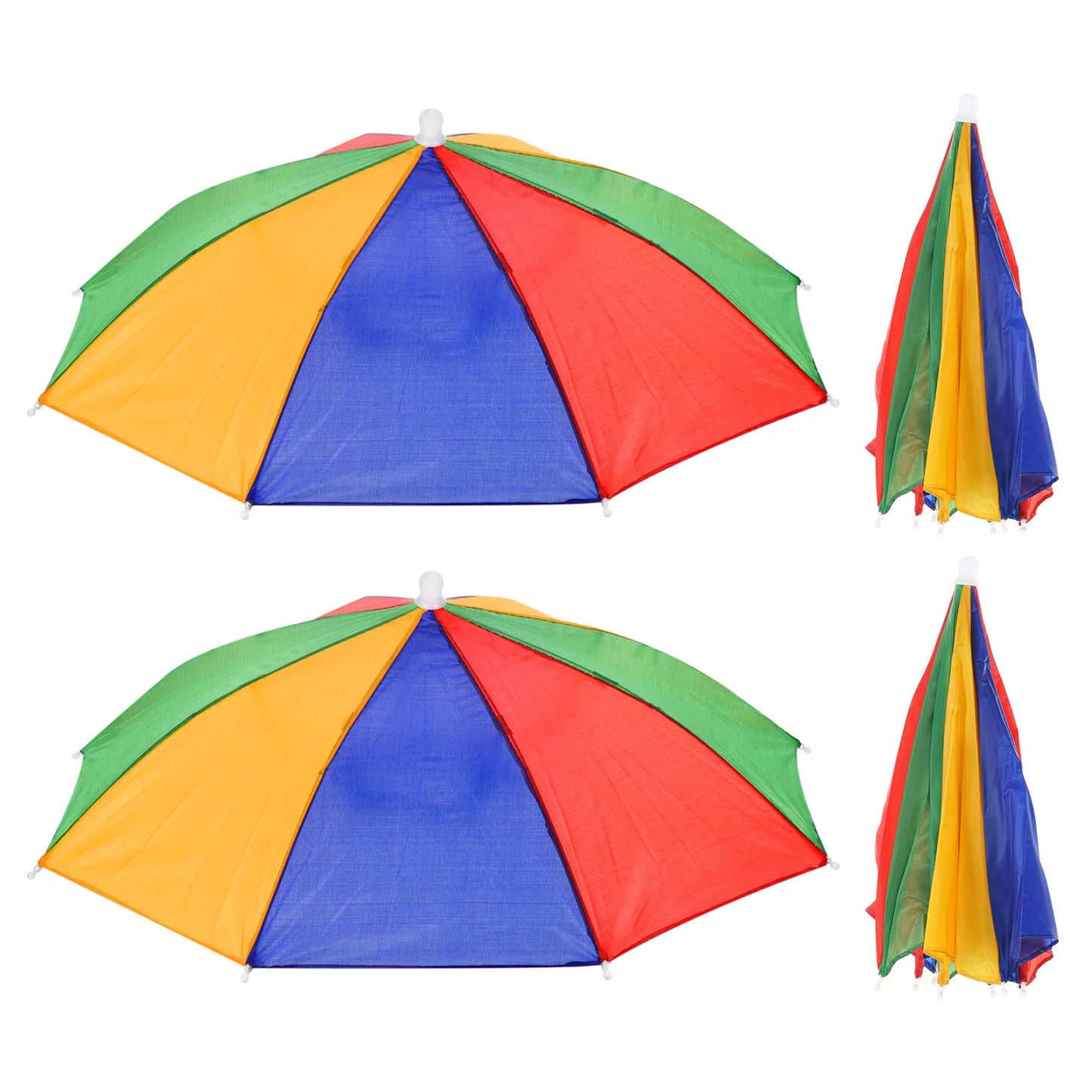 Uxcell 20" Fishing Umbrella Hat Folding Sizeun Rain Cap Head Umbrella Watermelon Color 4 Pack