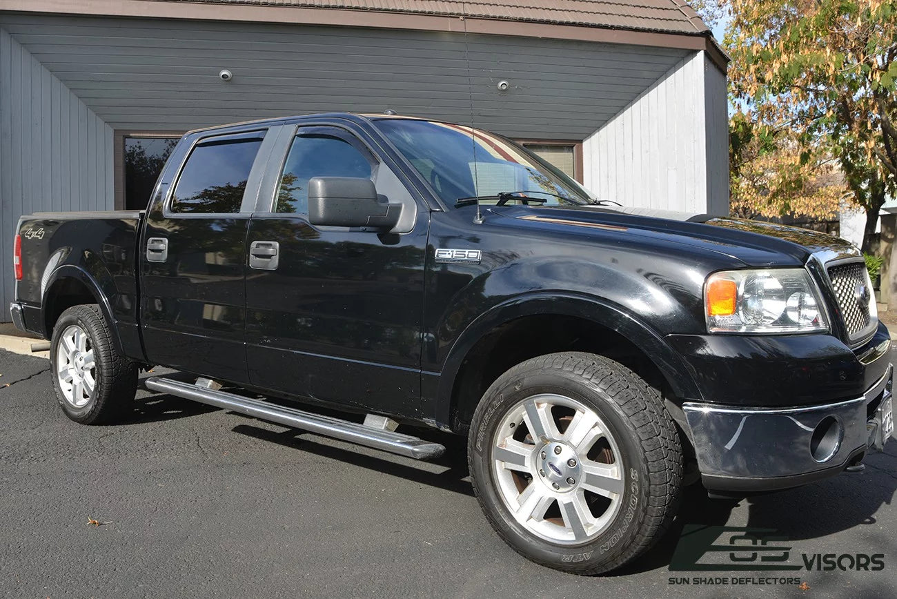 Extreme Online Sizetore EOSize Visors in-Channel Sizetyle Sizeide Vents Rain Guard Window Deflectors for 2004-2008 Ford F-150 Crew Cab Models