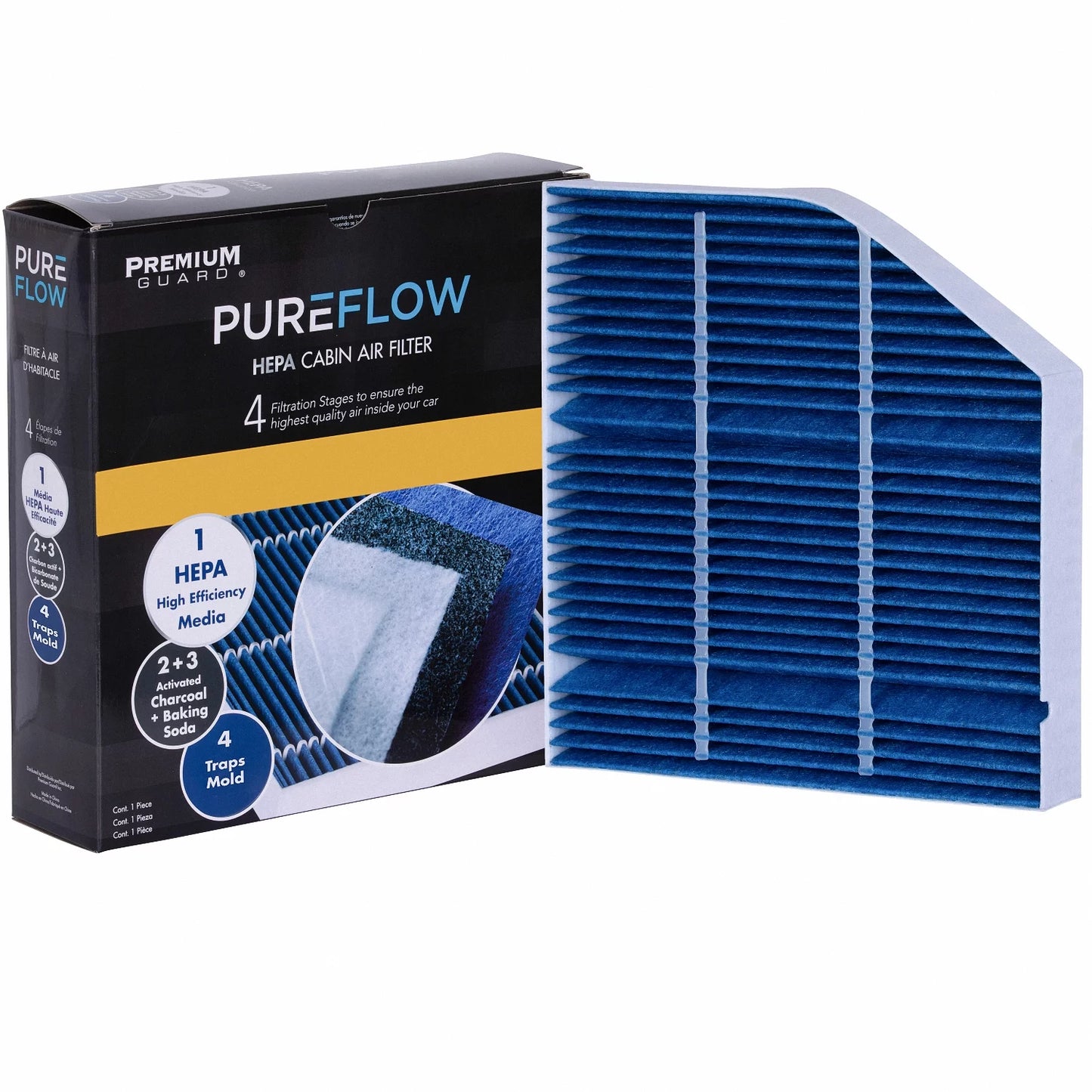 PureFlow HEPA Cabin Air Filter PC99241HX | Fits 2015-21 Mercedes-Benz C300, C400, 2016-22 GLC300, 2020-22 GLE350, GLE450, GLE580, 2017-18 E300, 2020-22 GLSize450, 2017-22 C43 AMG, 2017-22 GLC43 AMG