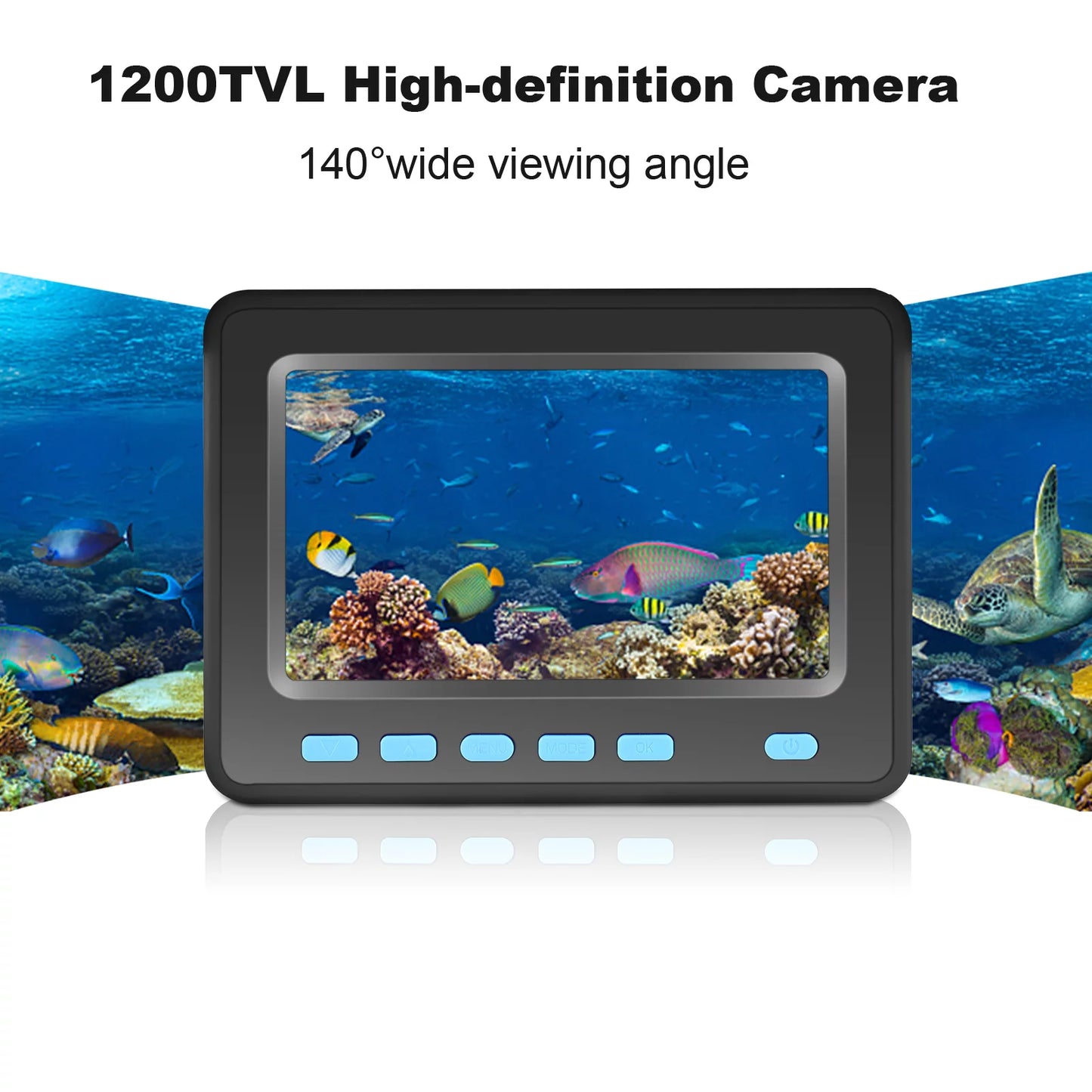 Waterproof Underwater Fishing Camera Fish Finder LCD 140° Wide Angle