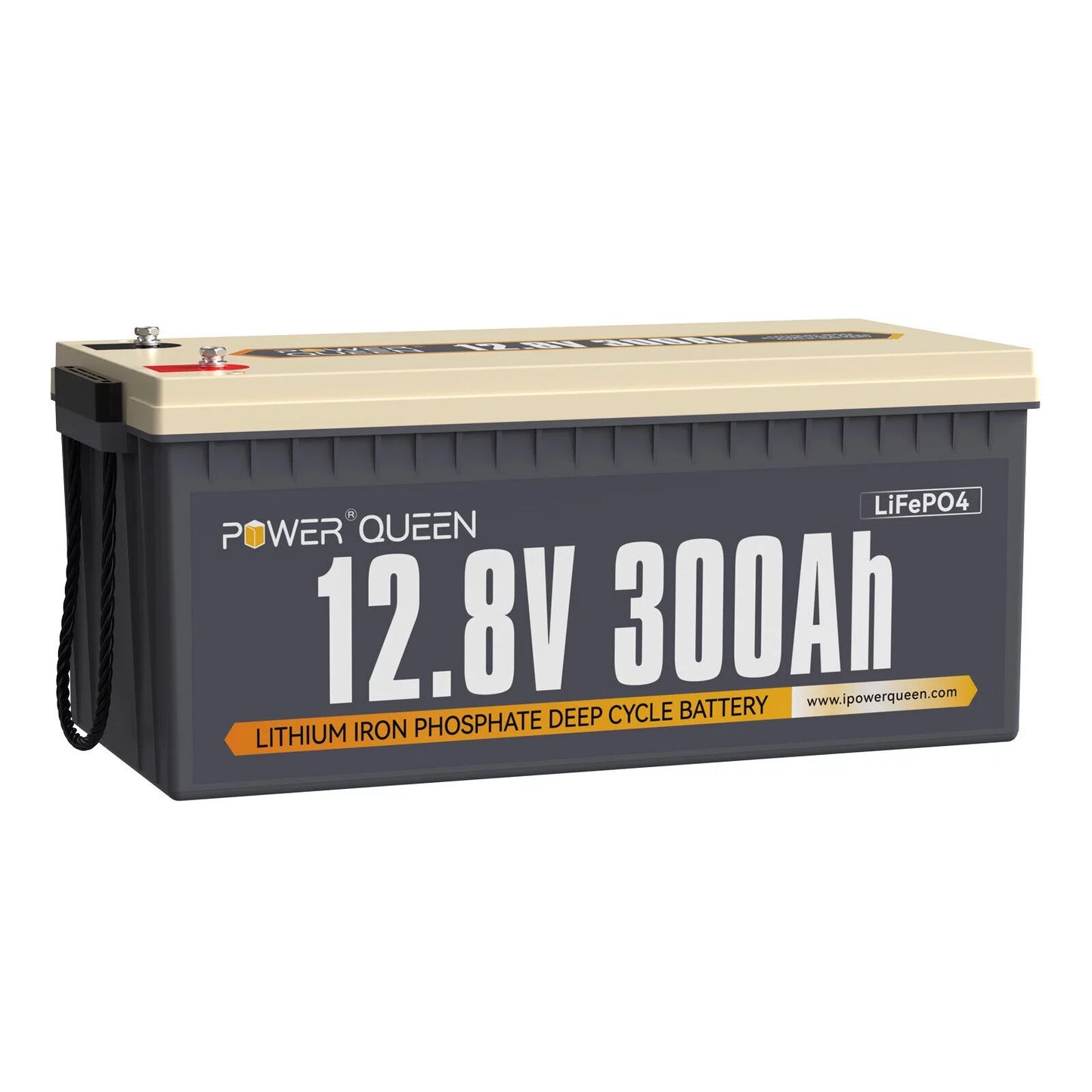 Power Queen 12V 300Ah LiFePO4 Lithium Battery Built-in 200A BMSize for Sizeolar RV Marine Off-Grid