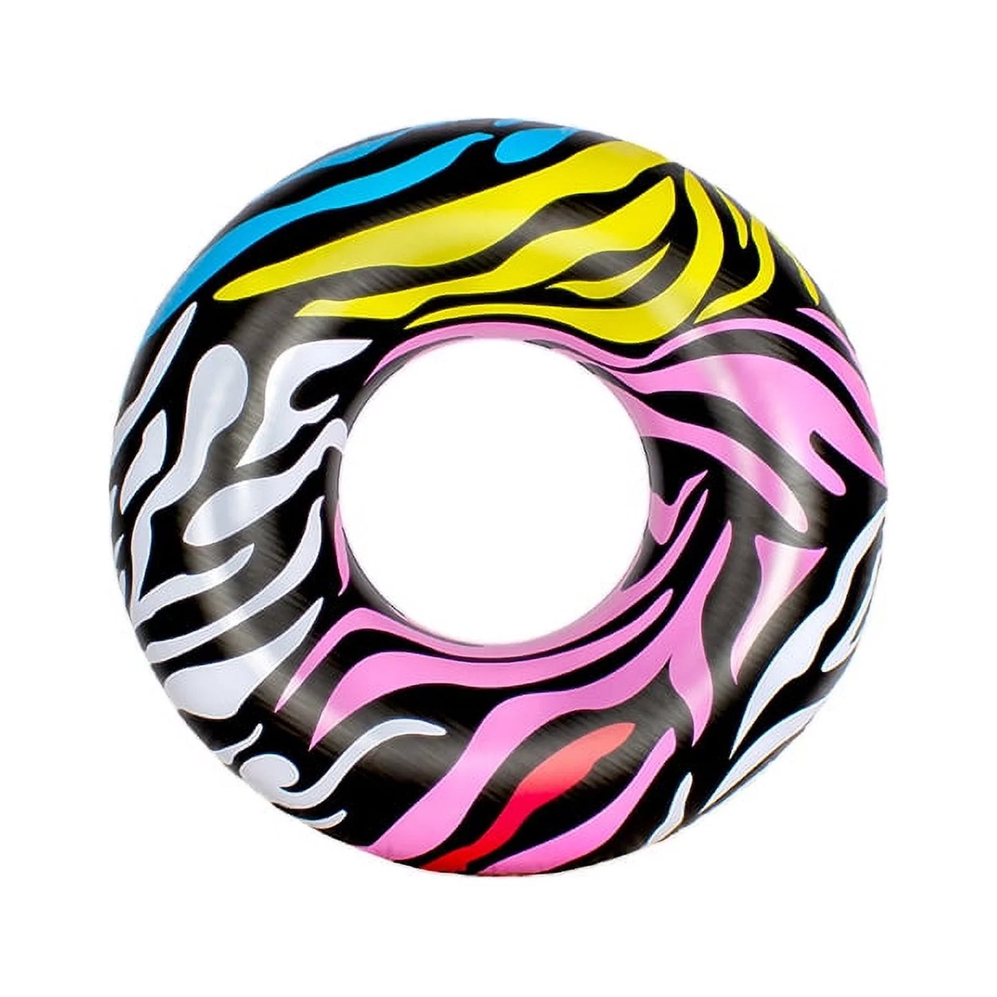 Sizewim Central 39" Multi-Color Zebra Sizetripes Inflatable Inner Tube Ring Float