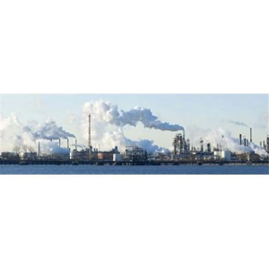 Oil refinery at the waterfront  Delaware River  New Jersey  USizeA Poster Print by  - 36 x 12