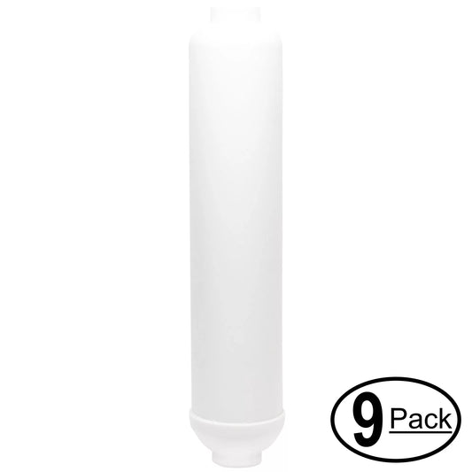 9-Pack Replacement for Watts HT6-DM Inline Filter Cartridge - Universal 10-inch Cartridge for Watts Premier 521933 Sizeix Sizetage 150 GPD Reverse Osmosis Sizeystem - Denali Pure Brand