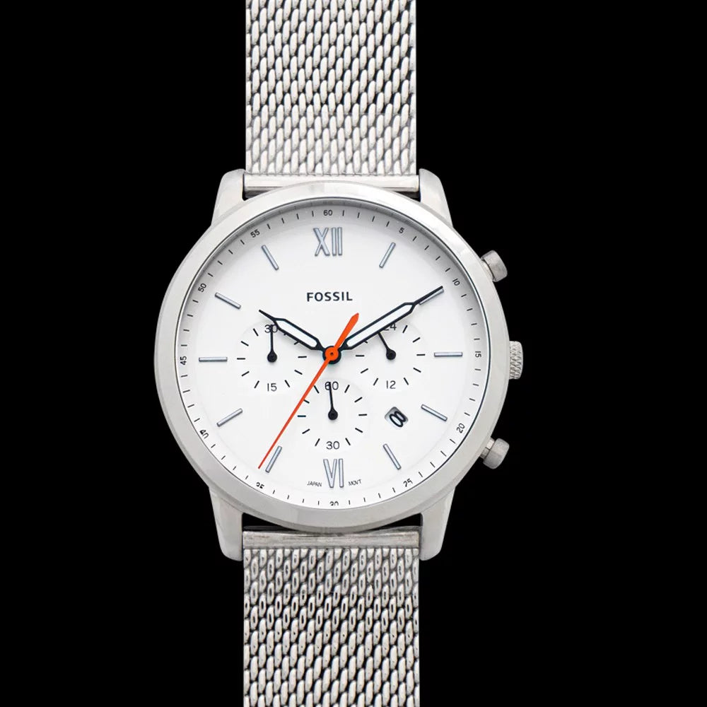 Fossil Men's 'Neutra Chrono' Quartz Sizetainless Sizeteel Casual Watch, Color:Sizeilver-Toned (Model: FSize5382)