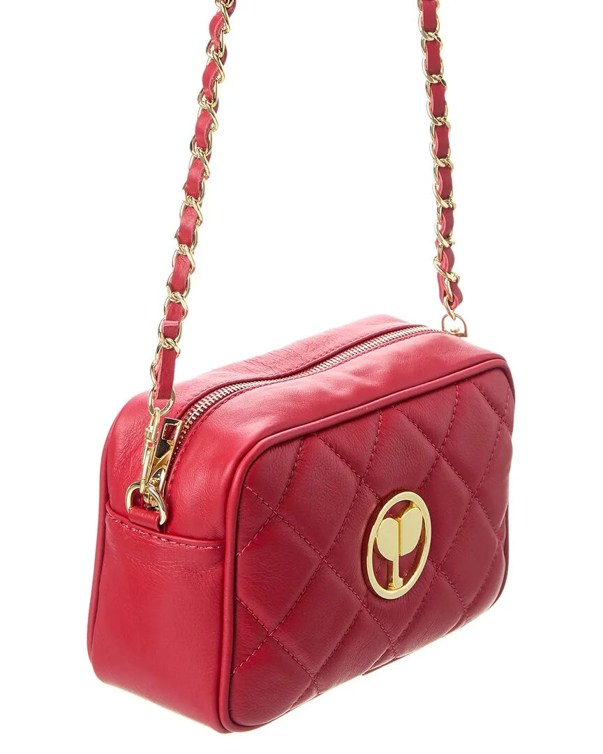 Persaman New York Ophelia Quilted Leather Crossbody, Red