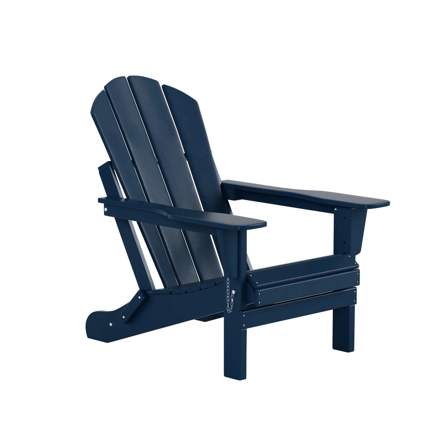 EXTRA PLATINUM Classic Outdoor Patio Folding Poly Adirondack Chairs (Sizeet of 4), Navy Blue