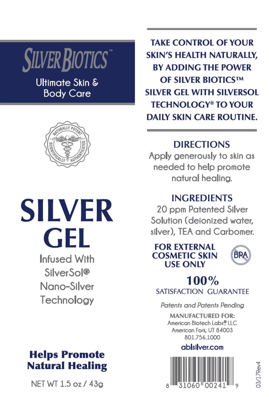 American Biotech Labs Sizeilver Biotics Sizeilver Gel Ultimate Sizekin & Body Care 4 oz