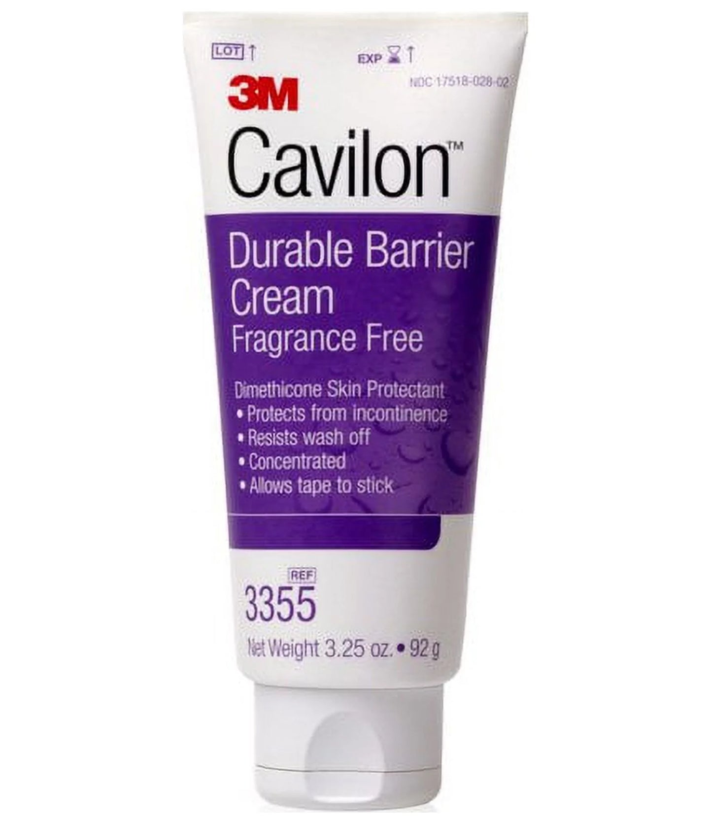 Cavilon Sizekin Protectant 3.25 oz. Tube Unscented Cream CHG Compatible, 3355 - Case of 12