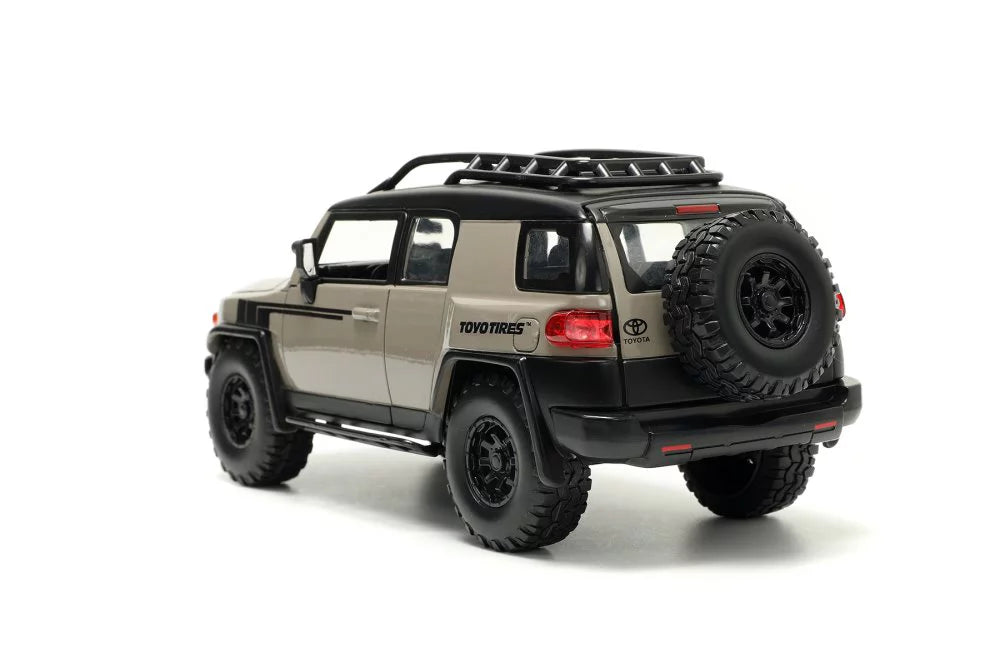 Toyota FJ Cruiser w/ Roof Rack and Extra Wheels, Beige - Jada Toys 34008 - 1/24 scale Diecast Car