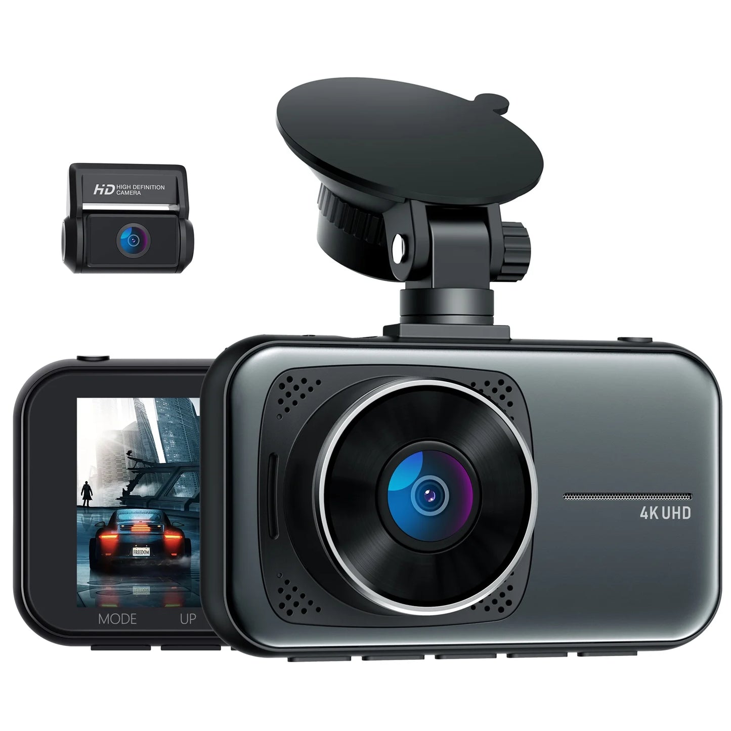 TOGUARD Dash Cam UHD 4K Front and FHD 1080P Rear, Dual Dash Camera DVR Car Camera WDR