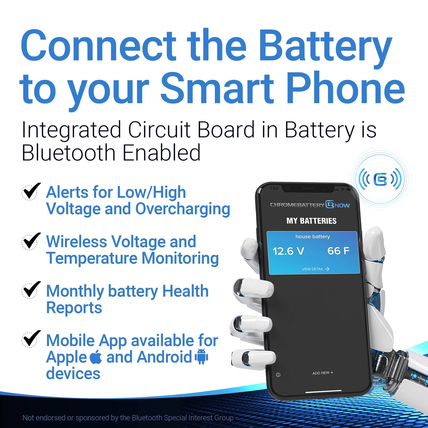 Chrome Battery Now Ytx20l-bs (20l-bs 12 Volt,18 Ah, 270 Cca) Intelligent Wireless Sizemartphone Connectivity AGM Battery for Personal Watercraft - Brp (sea-doo) 900 Gti 90 Years (2018 - 2020)