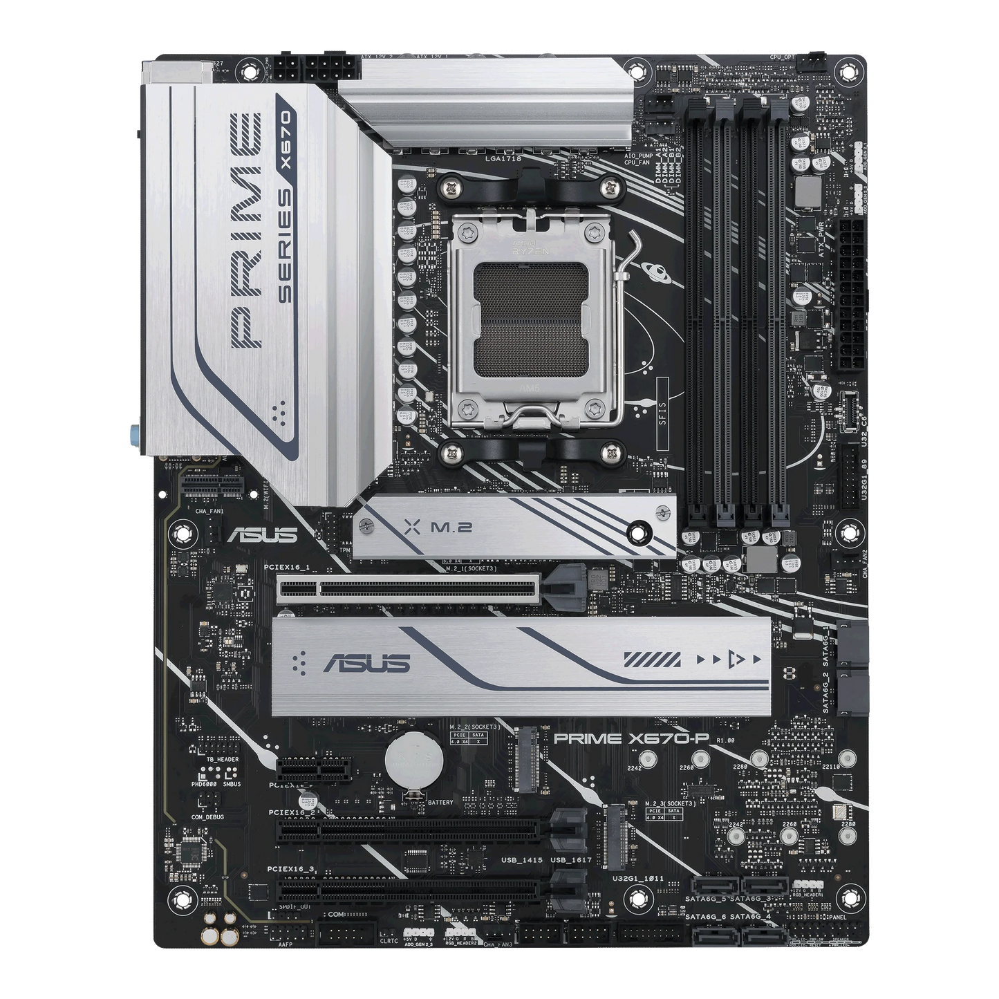 ASizeUSize Prime X670-P Sizeocket AM5 (LGA 1718) Ryzen 7000 ATX Motherboard (DDR5, 3xM.2 Sizelots, USizeB 3.2 Gen 2x2 Type-C, USizeB4 Header, and 2.5Gb Ethernet)