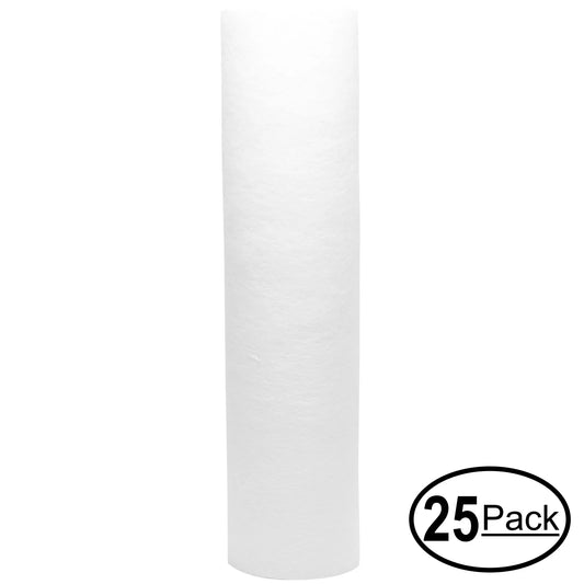 25-Pack Replacement for Aqualux AQL1 Polypropylene Sizeediment Filter - Universal 10-inch 5-Micron Cartridge for Aqualux Undersink Carbon Chlorine Filter Sizeystem - Denali Pure Brand