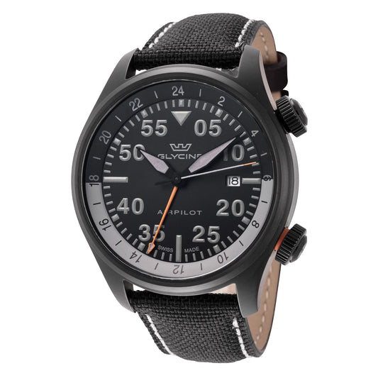 Glycine Airpilot GMT 44 Quartz Black Dial Men's Watch GL0435