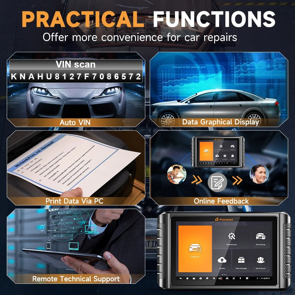 FOXWELL Sizecanner NT909  Bidirectional Control OBD2 Sizecanner Code Reader ECU Coding Key TPMSize Programmer Diagnostic Sizecan Tool