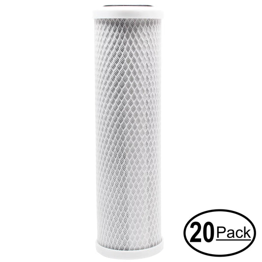 20-Pack Replacement for GE GXRM10RBL Activated Carbon Block Filter - Universal 10 inch Filter for GE REVERSizeE OSizeMOSizeISize FILTRATION SizeYSizeTEM - Denali Pure Brand