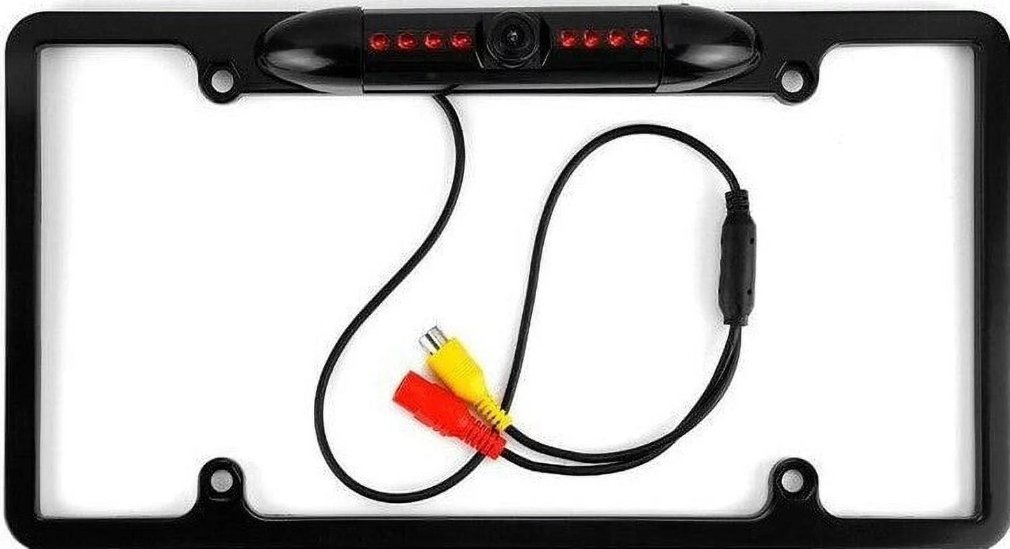 Backup Camera Rearview License Plate Waterproof for Kenwood DDX-512 DDX512 Black