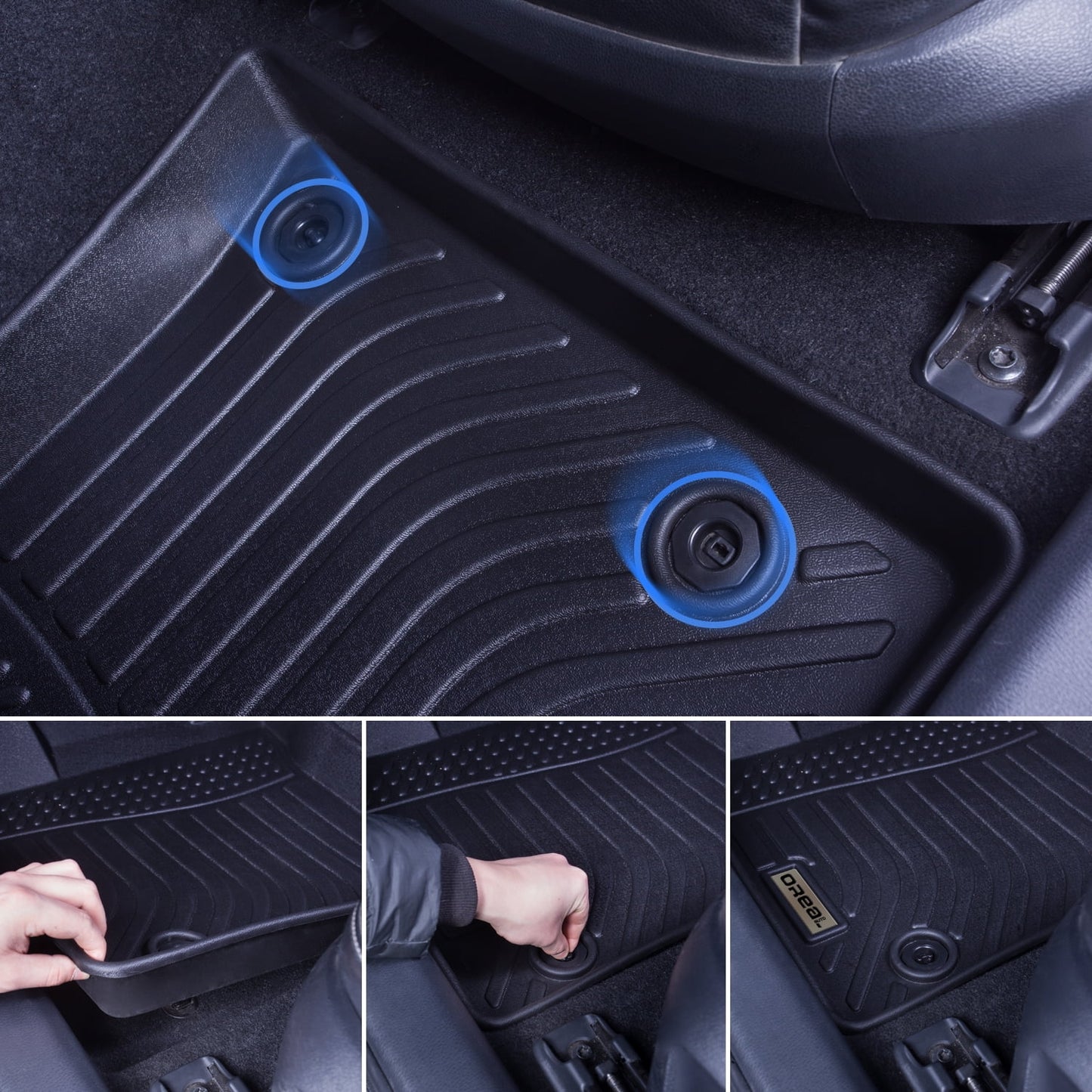 Black Floor Mats Liners Replacement for Genesis GV70 2022 2023 Heavy Duty All Weather Protection Front Rear Car Carpet Custom Fit Durable Odorless