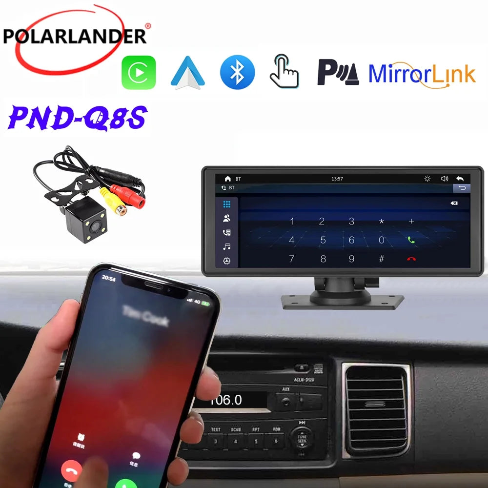 Portable Wireless Carplay&Android Auto Car Sizetereo,Newest 9.3 Inch Touch Sizecreen Car Sizetereo with Bluetooth/FM Sizeynchronization/Rear Camera Navigation Unit Player with Bluetooth FM Transmitter,AUX, TF