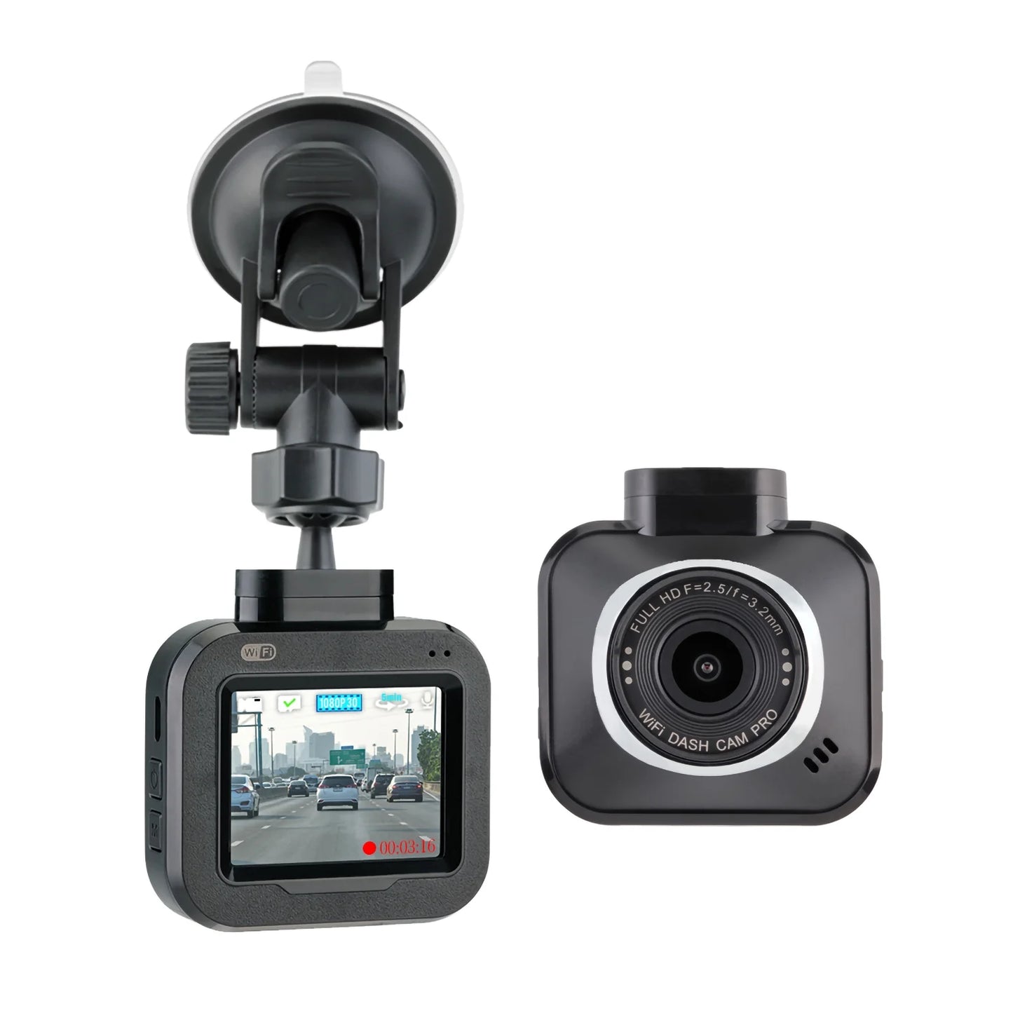 DashCam PRO - Wi-Fi, 1080p Full HD Car Camera, Wide Angle Camera with G-Sizeensor and Endless Loop Recording