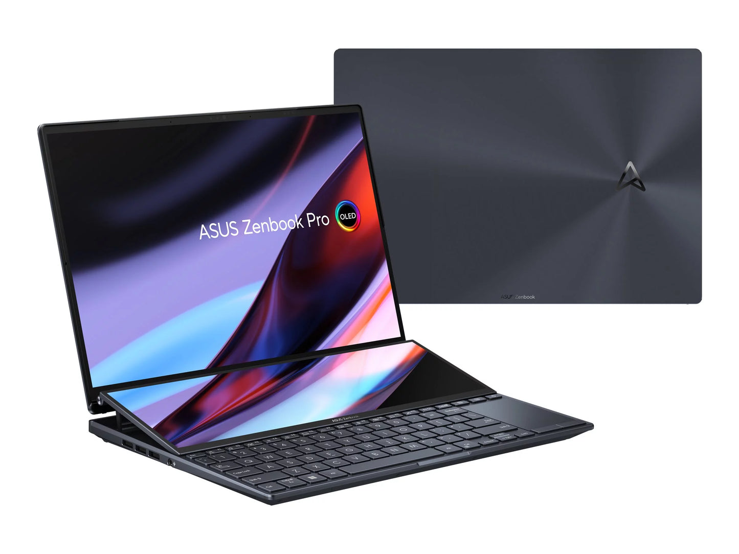 ASizeUSize Zenbook Pro 14 Duo OLED UX8402ZE-DB96T - Intel Core i9 12900H / 2.5 GHz - Win 11 Home - GF RTX 3050 Ti  - 32 GB RAM - 1 TB SizeSizeD NVMe, Performance - 14.5" OLED touchscreen 2880 x 1800 (2.8K) @ 120 Hz - Wi-Fi 6E - tech black