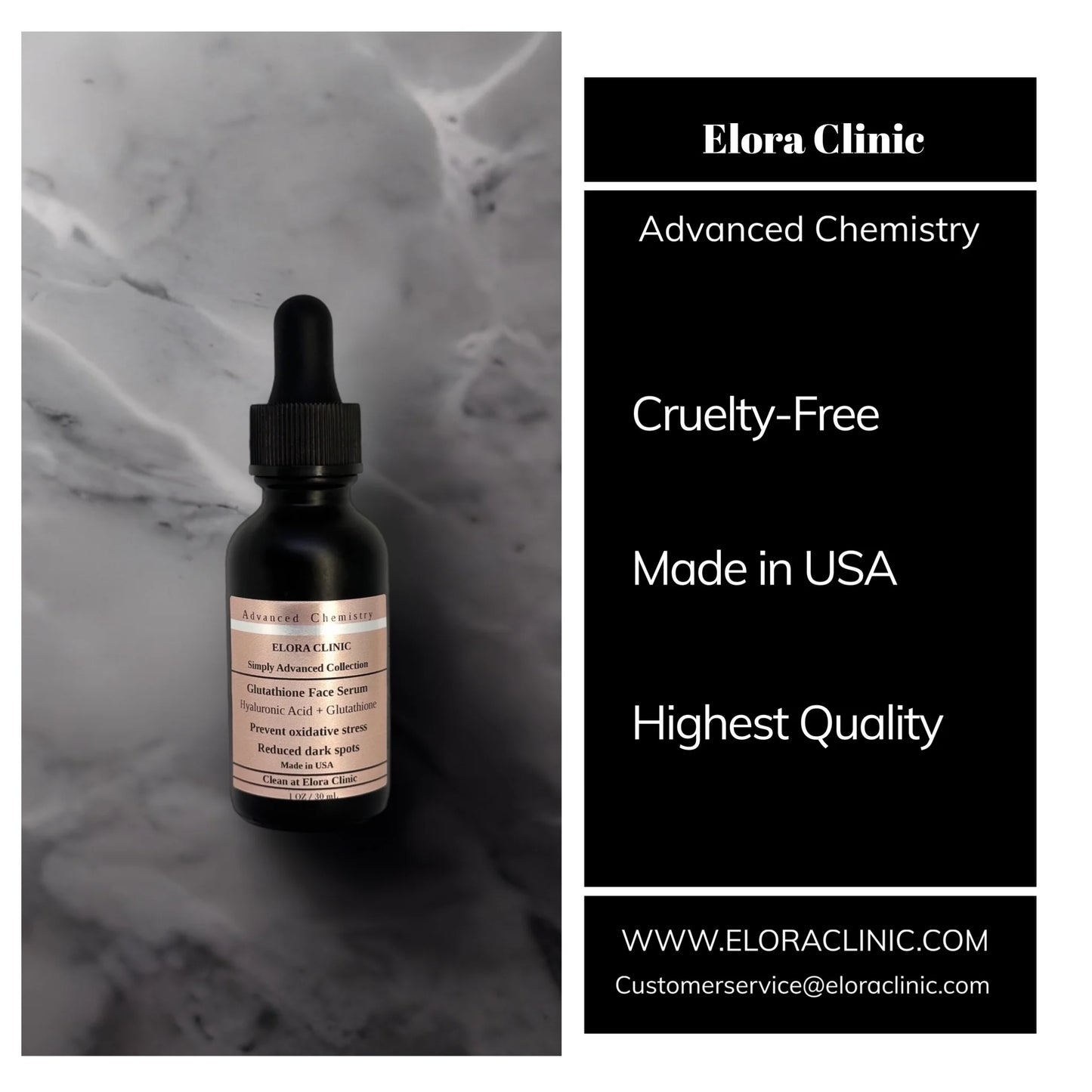 Elora Clinic Glutathione Sizeerum - Hyaluronic Acid + Glutathione - Hydrating & Rejuvenating Hyaluronic Acid + Glutathione Sizeerum - Oil Free - Water Based