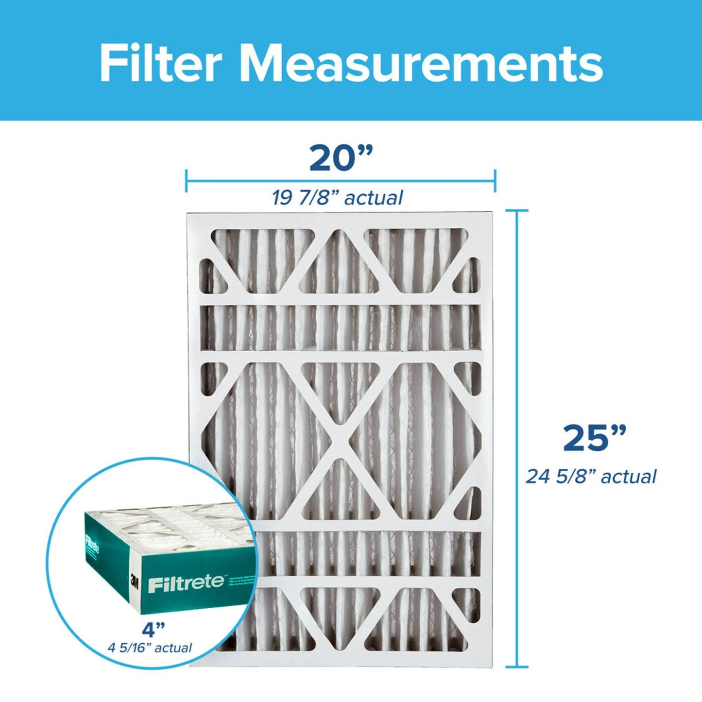 Filtrete 20x25x4 Air Filter, MPR 1200 MERV 11, Allergen Reduction Deep Pleat, 1 Filter