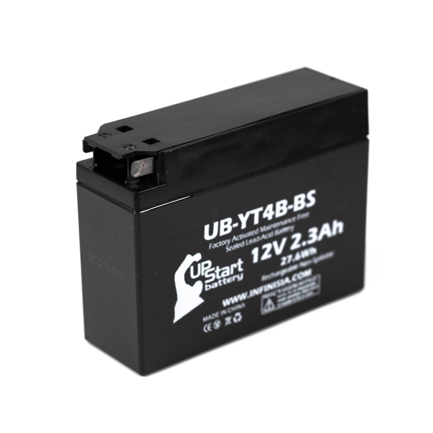 4-Pack UpSizetart Battery Replacement for 2008 Yamaha SizeR400 400CC Factory Activated, Maintenance Free, Motorcycle Battery - 12V, 2.3Ah, UB-YT4B-BSize