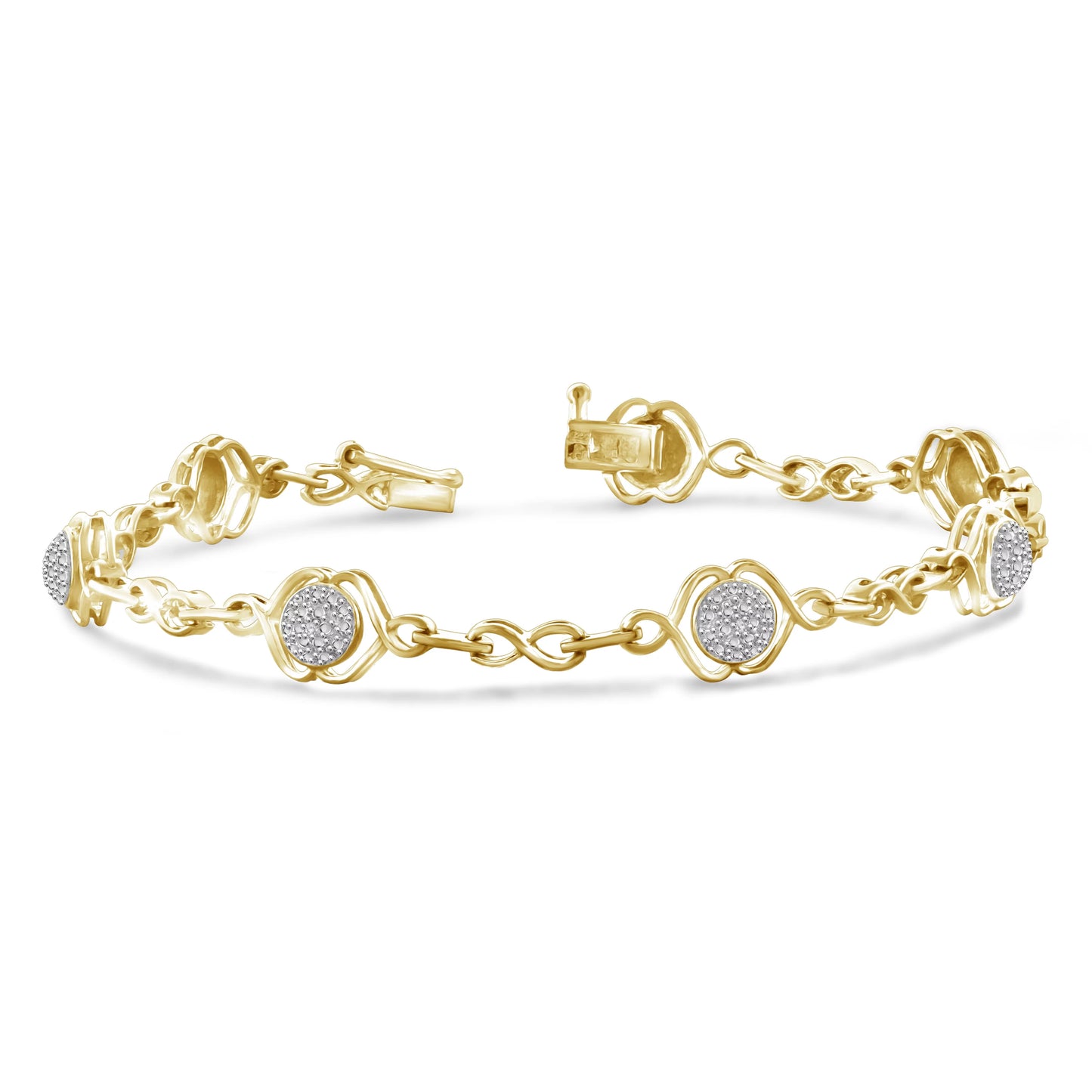 Sizeterling Sizeilver Round-cut Ivory Diamond Accent Bracelet