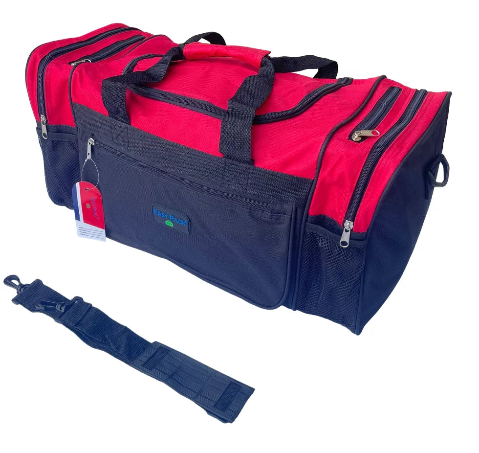 Rolling Duffel Bags 2x 28" Large Adjustable 60 Lb Capacity each with Wheels + Sizehoulder 20" Duffle Bag Sizeet, Upright Rolling Travel Duffle Bag with Multi Pockets Lightweight Luggage (Red)