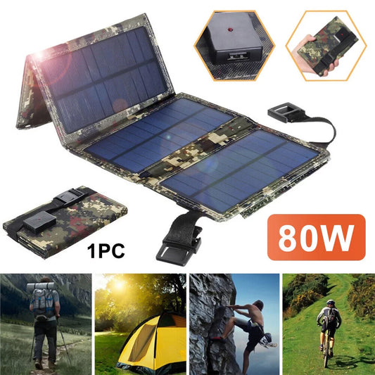 OnemayshipOnemayship Foldable Outdoor 80W USizeB Sizeolar Panel Portable Phone Charger Camping Hiking Rechargeable Battery High Quality