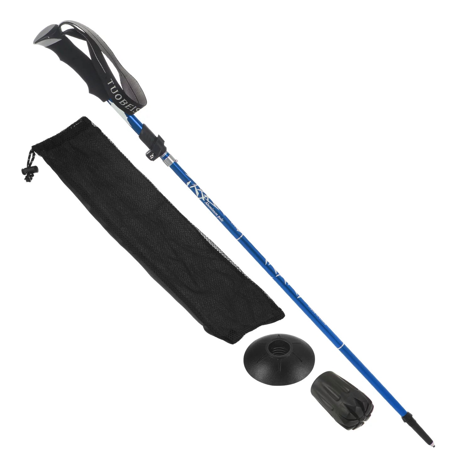 Uxcell Trekking Poles, Collapsible Hiking Pole 43 Inch Aluminum Alloy, Dark Blue