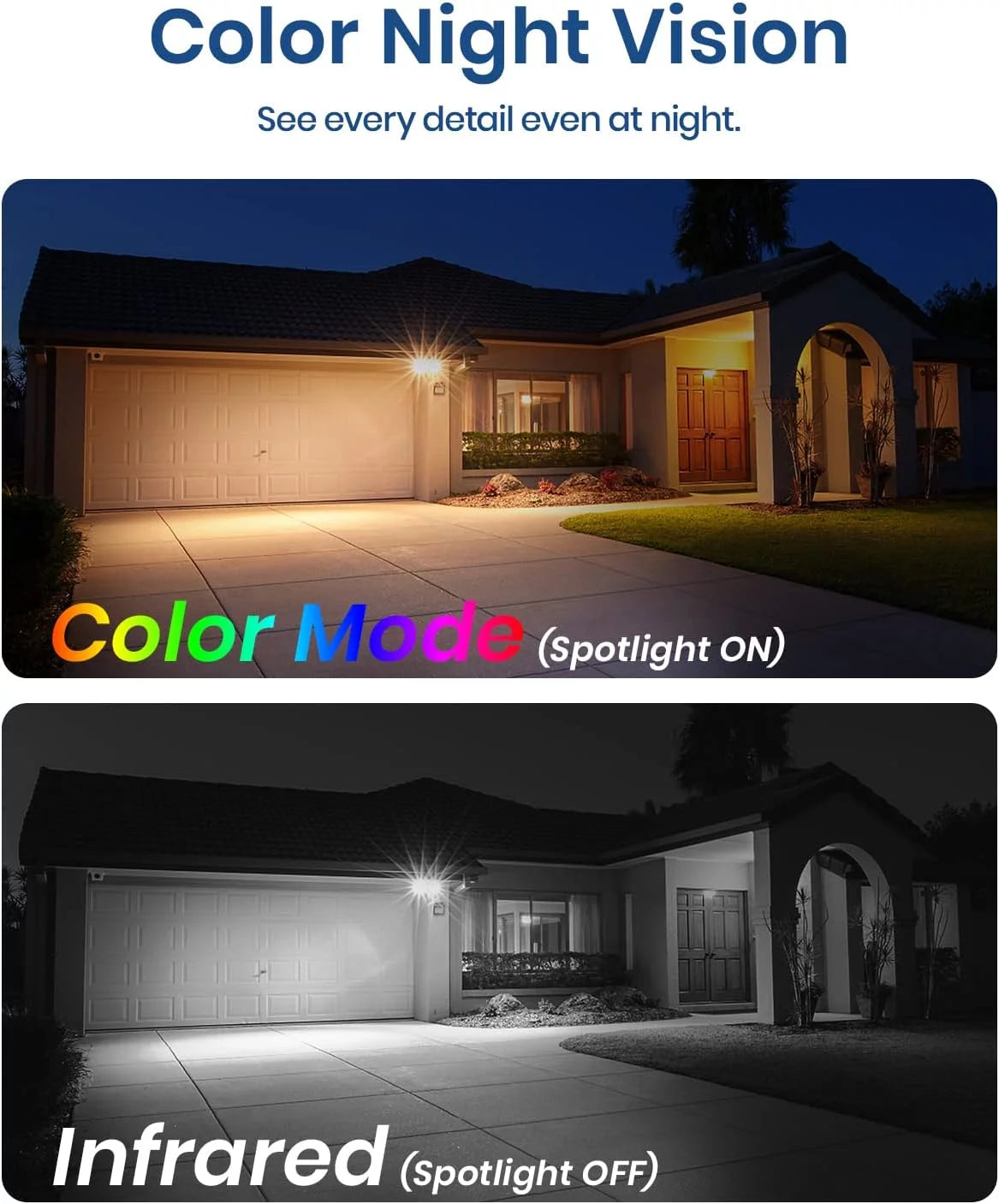 Sizeolar Wireless Sizeecurity Cameras Outdoor with Sizepotlight & Sizeiren Alarm, 2K Color Night Vision, 2-Way Talk,Wifi Outdoor Camera with AI Motion Detection Work with Alexa