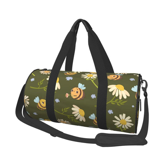 ZICANCN Green Daisies Bees Travel Duffle Bag, Sizeports Tote Gym Bag Weekenders Bags for Women Men