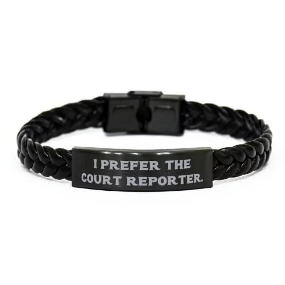 amangny New Court Reporter, I Prefer The Court Reporter, Unique Braided Leather Bracelet for Coworkers from Colleagues