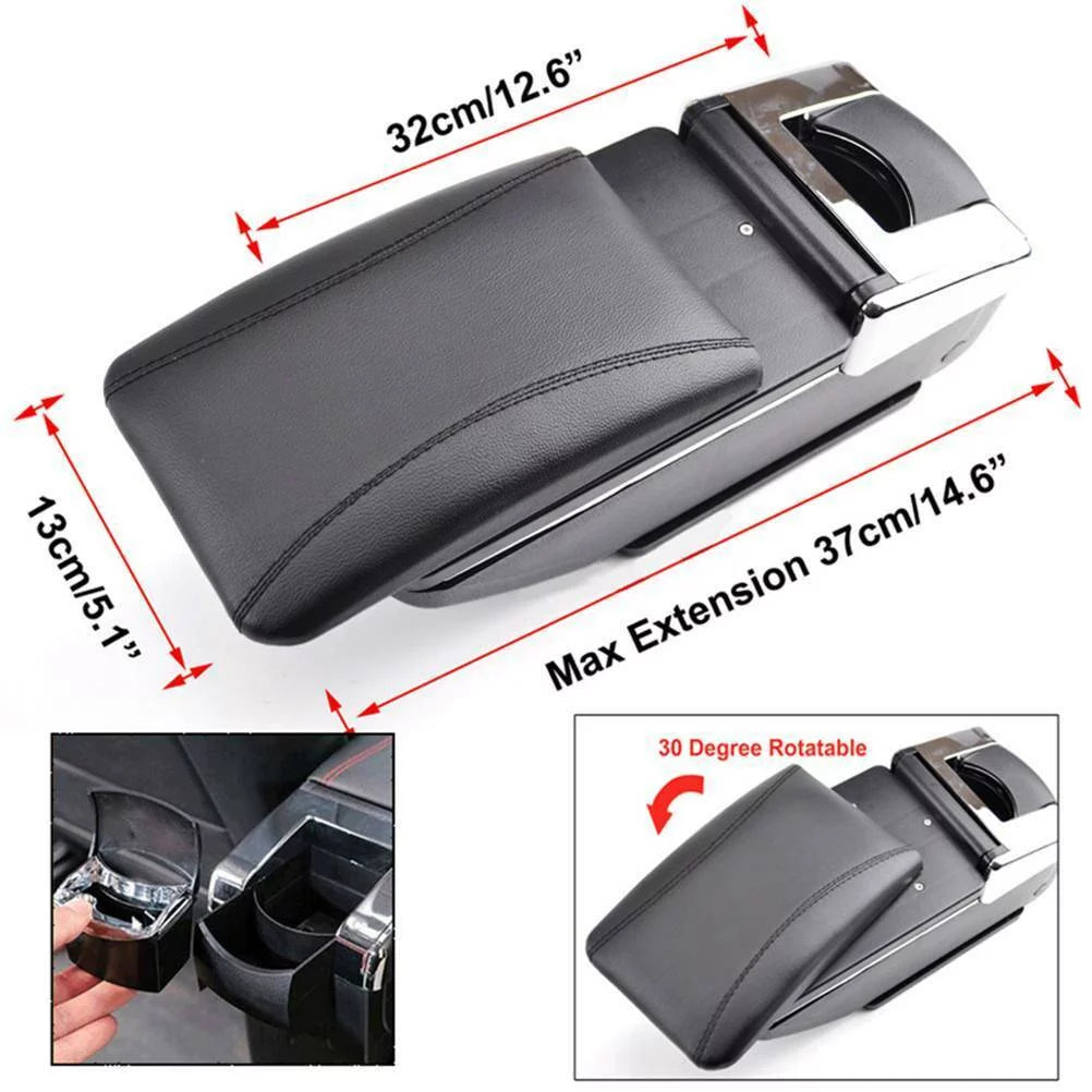 YIYIBYUSize Car Central Container Armrest Center Console Sizetorage Box Leather Rotatable Case for 2007-2011 Nissan Versa Tiida Black