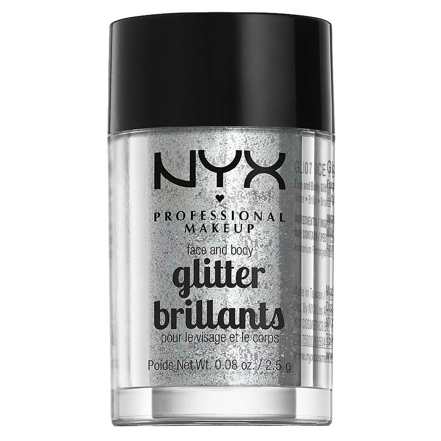 NYX Professional Makeup Face & Body Glitter, Ice 0.08 oz Pack of 2