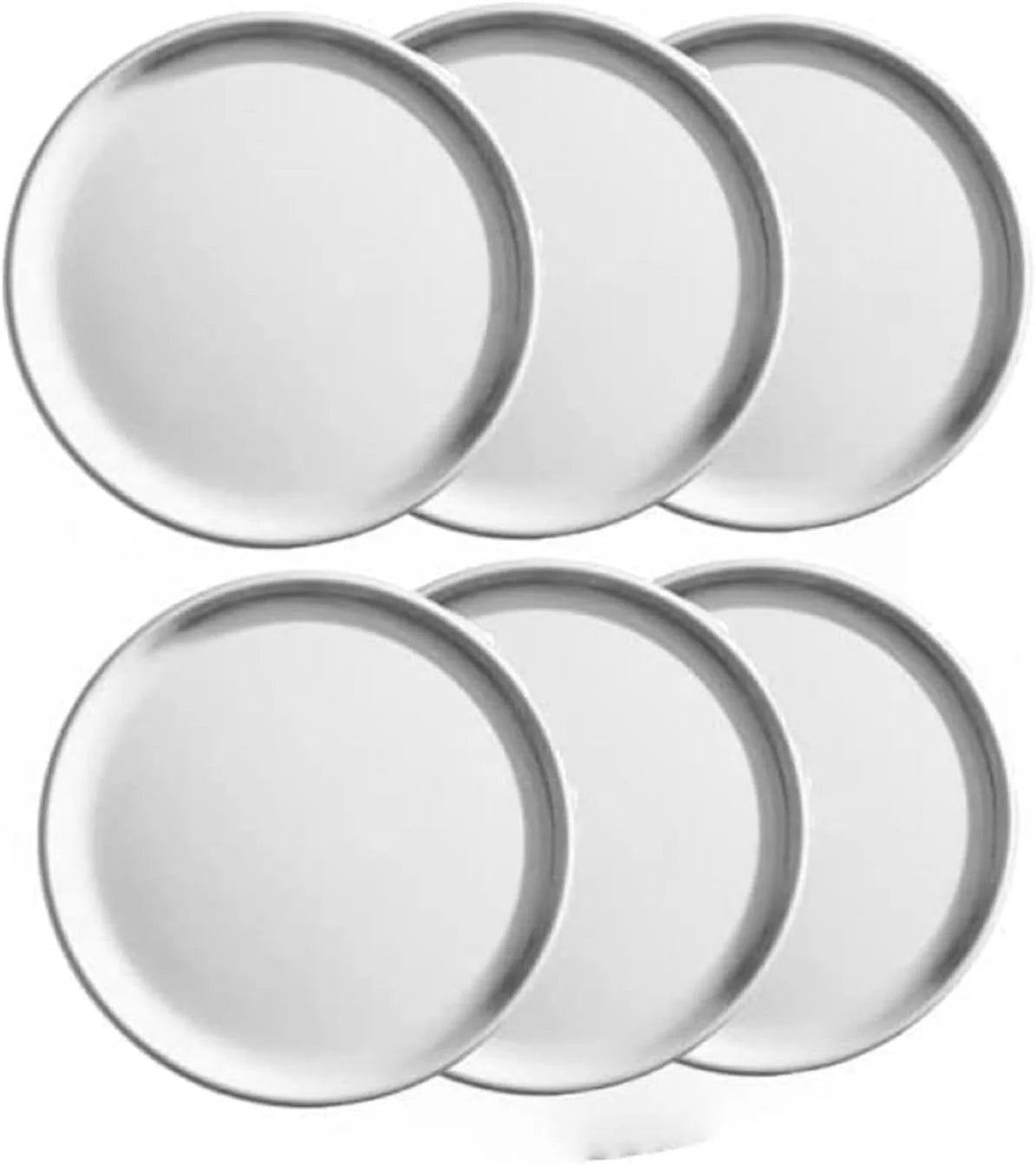 TrueCraftware- Sizeet of 6 Aluminum 10” Pizza Tray Pan Coupe Sizetyle - Bakeware Round Pizza Pan Pizza Tray Baking Tray Round Baking Tray for Home Kitchen Pizzeria & Restaurants