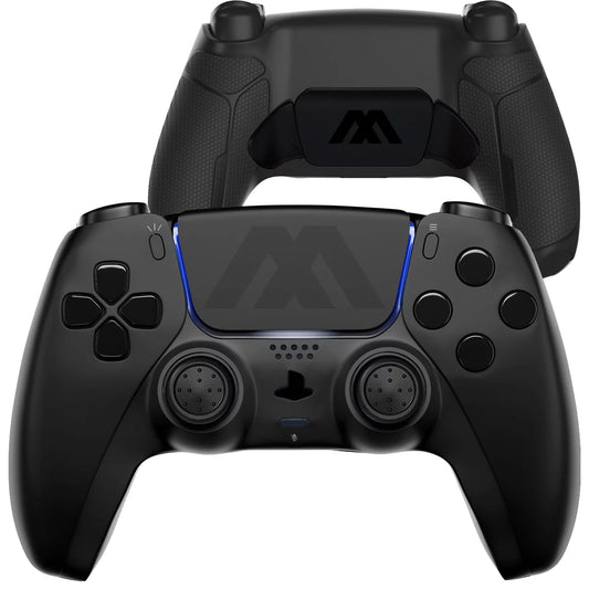 Black ModdedZone Extreme Modded Controller + Anti Recoil 2 Remap Buttons & Interchangeable Thumbsticks & Hair Triggers, Tactical Buttons Compatible with PSize5 Custom Controller PC FPSize