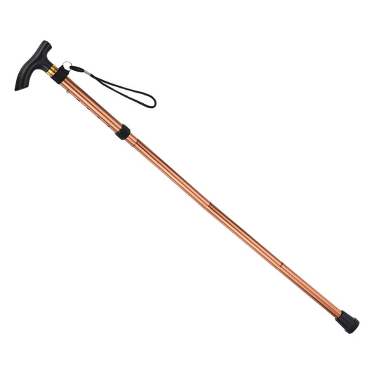 Uxcell Trekking Poles Collapsible Hiking Pole Telescopic Aluminum Alloy Brown