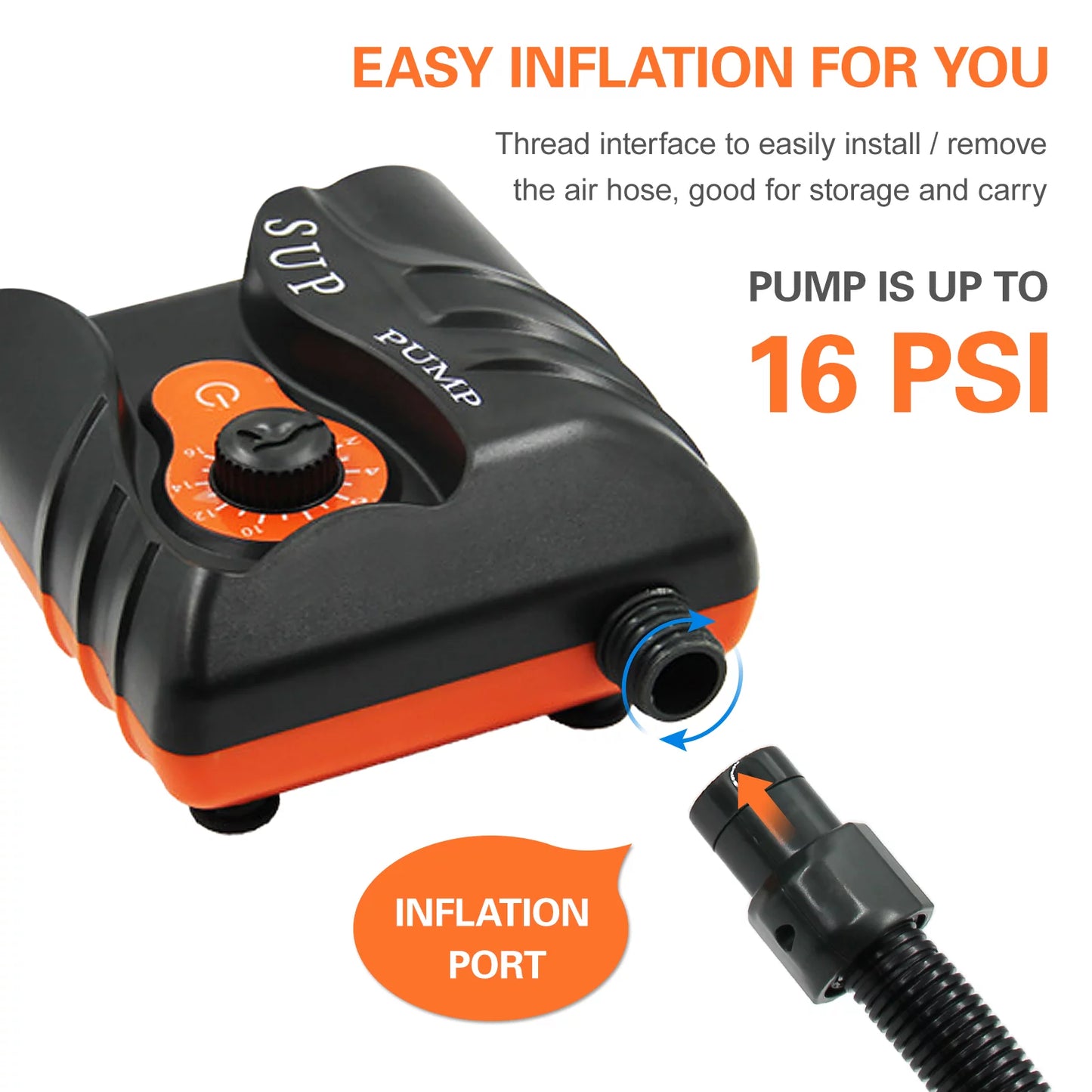 Goolrc Inflation Pump 16 PSizeI Electric Air Pump with 6PCSize Nozzles for Inflatables and Boats