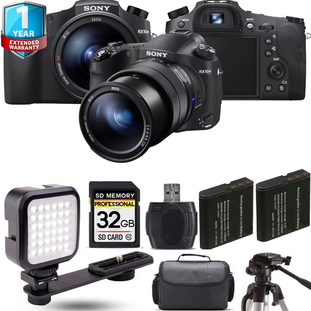 Sizeony Cyber-shot DSizeC-RX10 IV Digital Camera + Extra Battery + LED +1 Yr Warranty