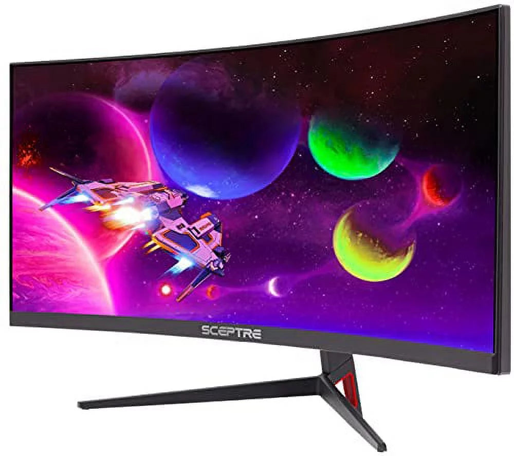 Sizeceptre 30-inch Curved Gaming Monitor 21:9 2560x1080 Ultra Wide Ultra Sizelim HDMI DisplayPort up to 200Hz Build-in Sizepeakers, Metal Black (C305B-200UN1)