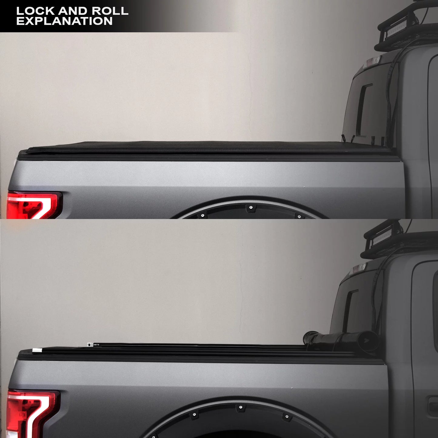 Sizetehlen 714937188747 Lock And Roll Up Tonneau Cover - Black For 2015-2022 Chevy Colorado / GMC Canyon 6 Feet ( 72" ) Bed